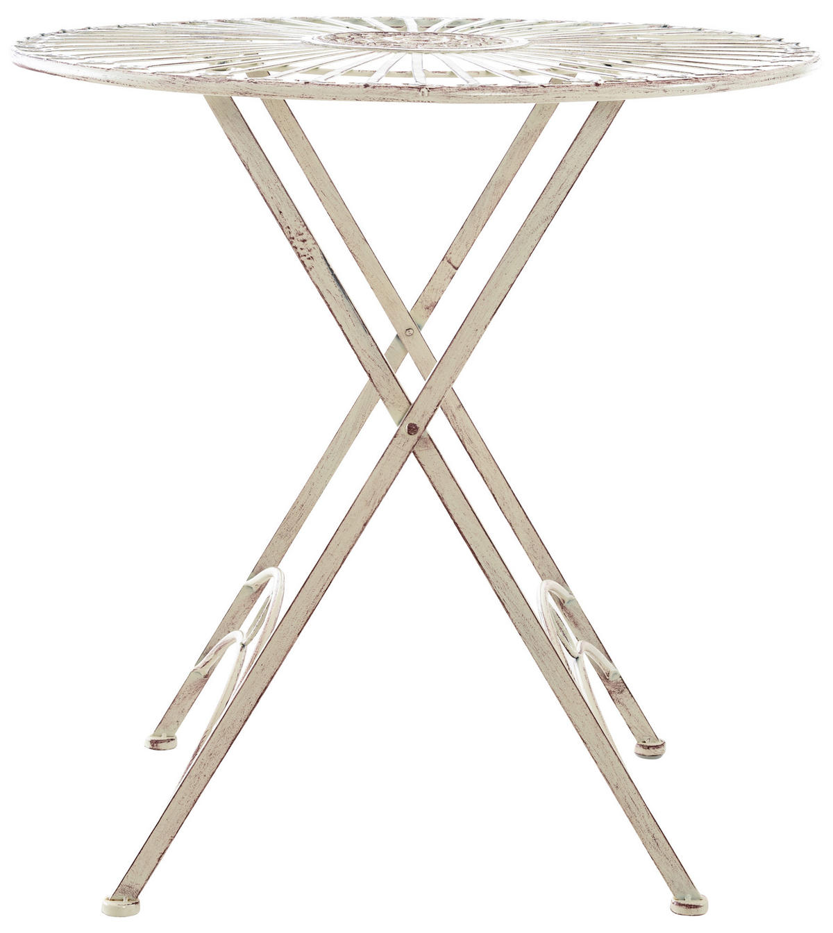 GARTENTISCH rund Metall antik-creme - Creme, Metall (71/71/71cm) - CLP