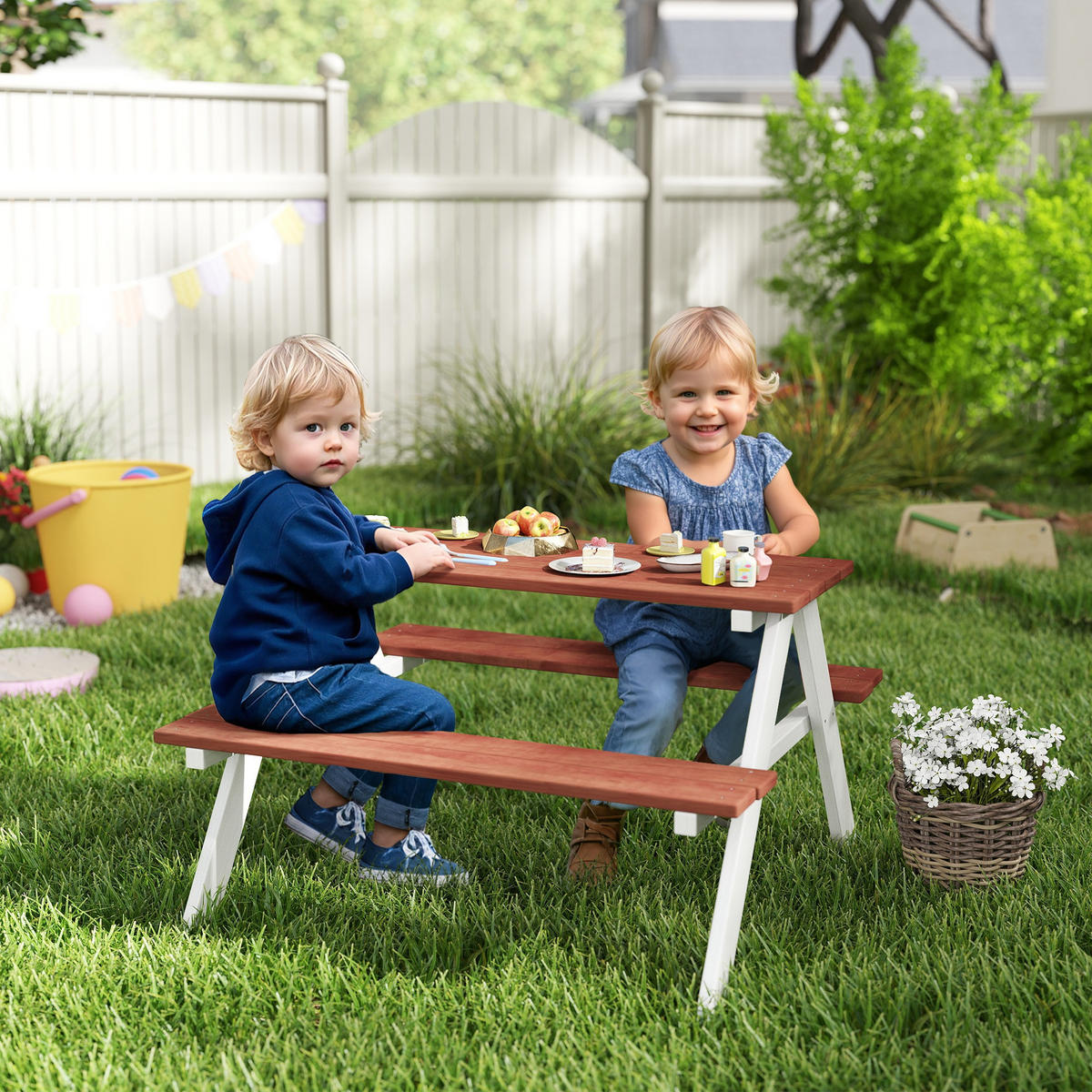 KINDERSITZGRUPPE DE-17506 Braun/Weiß - Braun, Holzwerkstoff (79/50/89cm) - ComfortXL