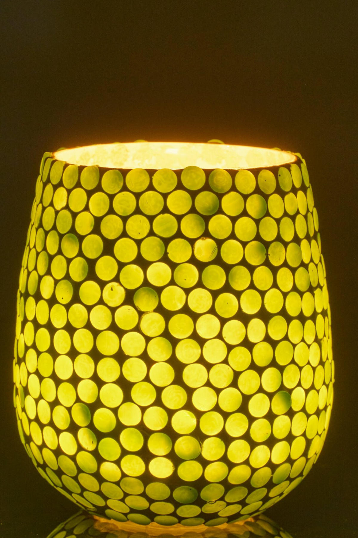 KERZENSTÄNDER MOSAIK Grün - Grün, Glas (11/12cm) - J-Line