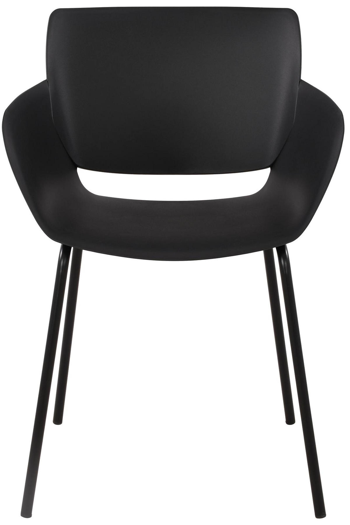 GARTENMÖBEL-SET Hanna 4 Stühle 196x80x80cm Kunststoff Schwarz Balkonset - Schwarz, Kunststoff - DELUKE