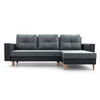 ECKSOFA Carl L - Grau + Dunkelgrau - Greige, Holz (232/137cm) - Möblo