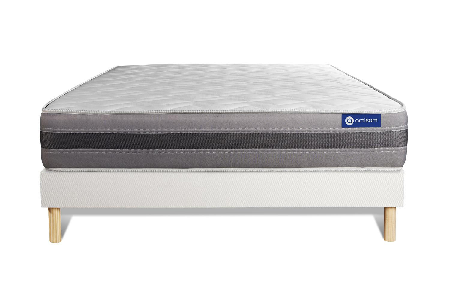 BETT Actimemo relax Memory-Schaum 180 x 200 cm h2 - Kit Bettgestell Weiß - Beige/Weiß, Holz (180/200cm) - ACTISOM