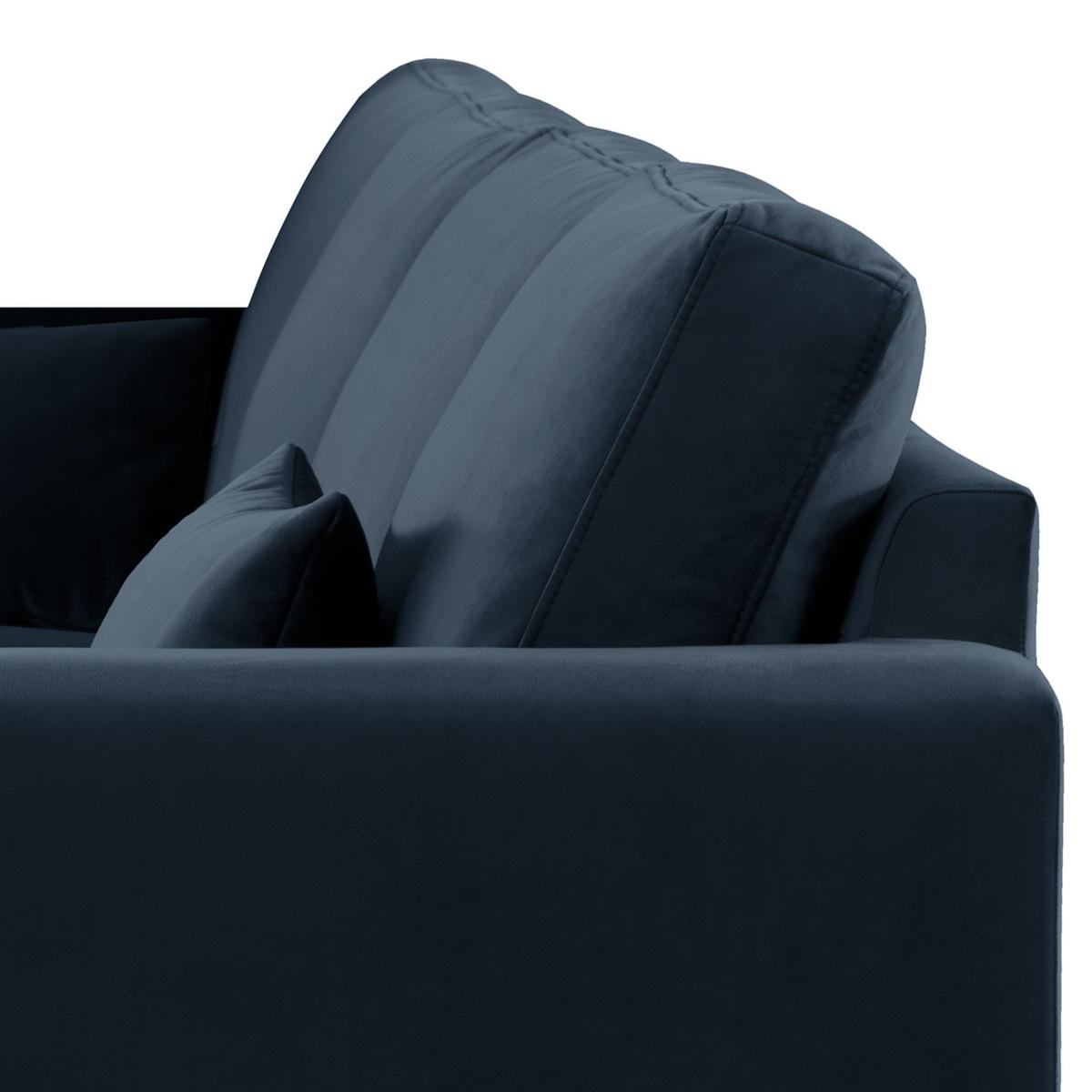 ECKSOFA mit Longchair - Eichefarben/Dunkelblau, Eichenholz/Textil (281/153cm) - home24