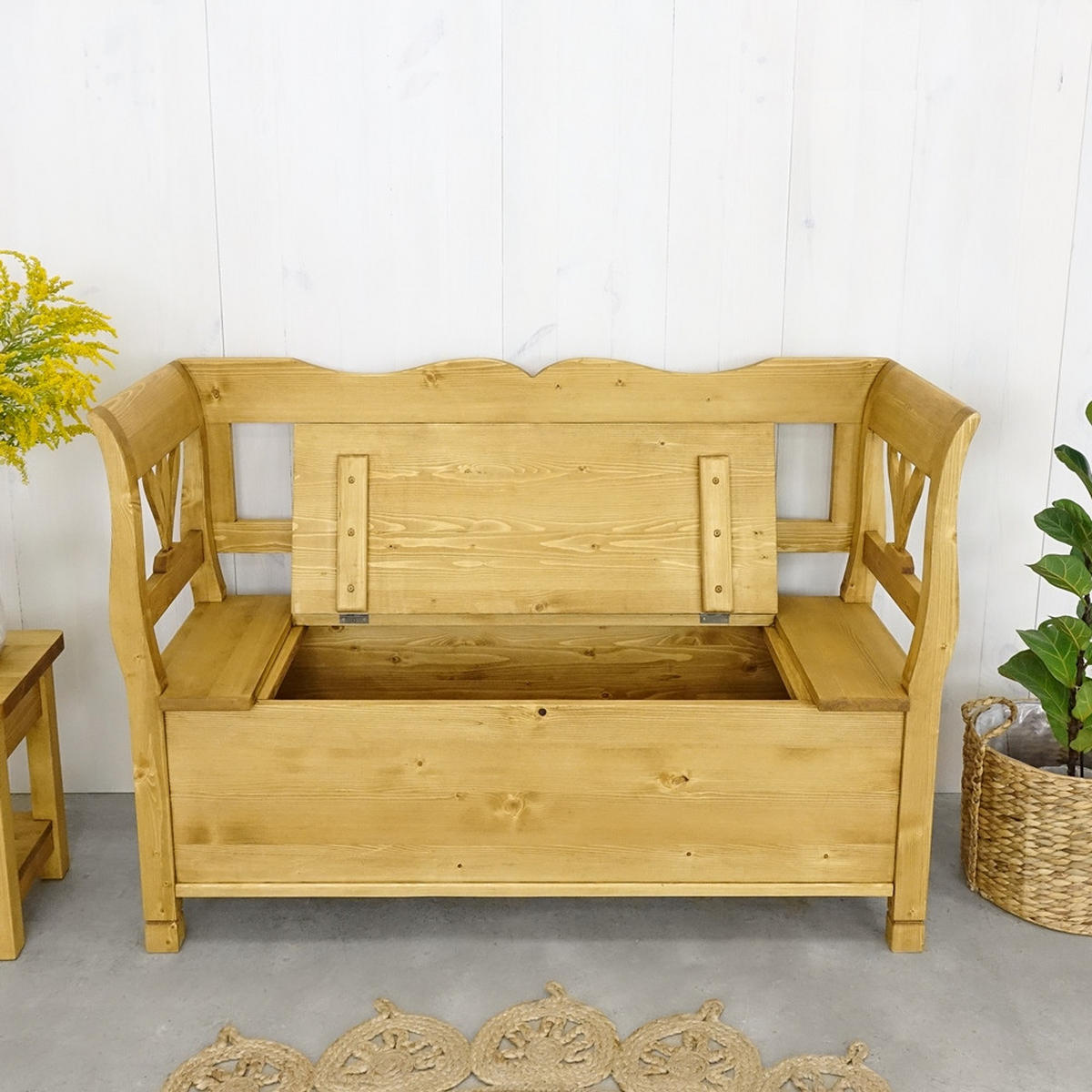 SITZBANK aus Massivholz MEXICANA - Honig, Holz (130/90/46cm) - Seart