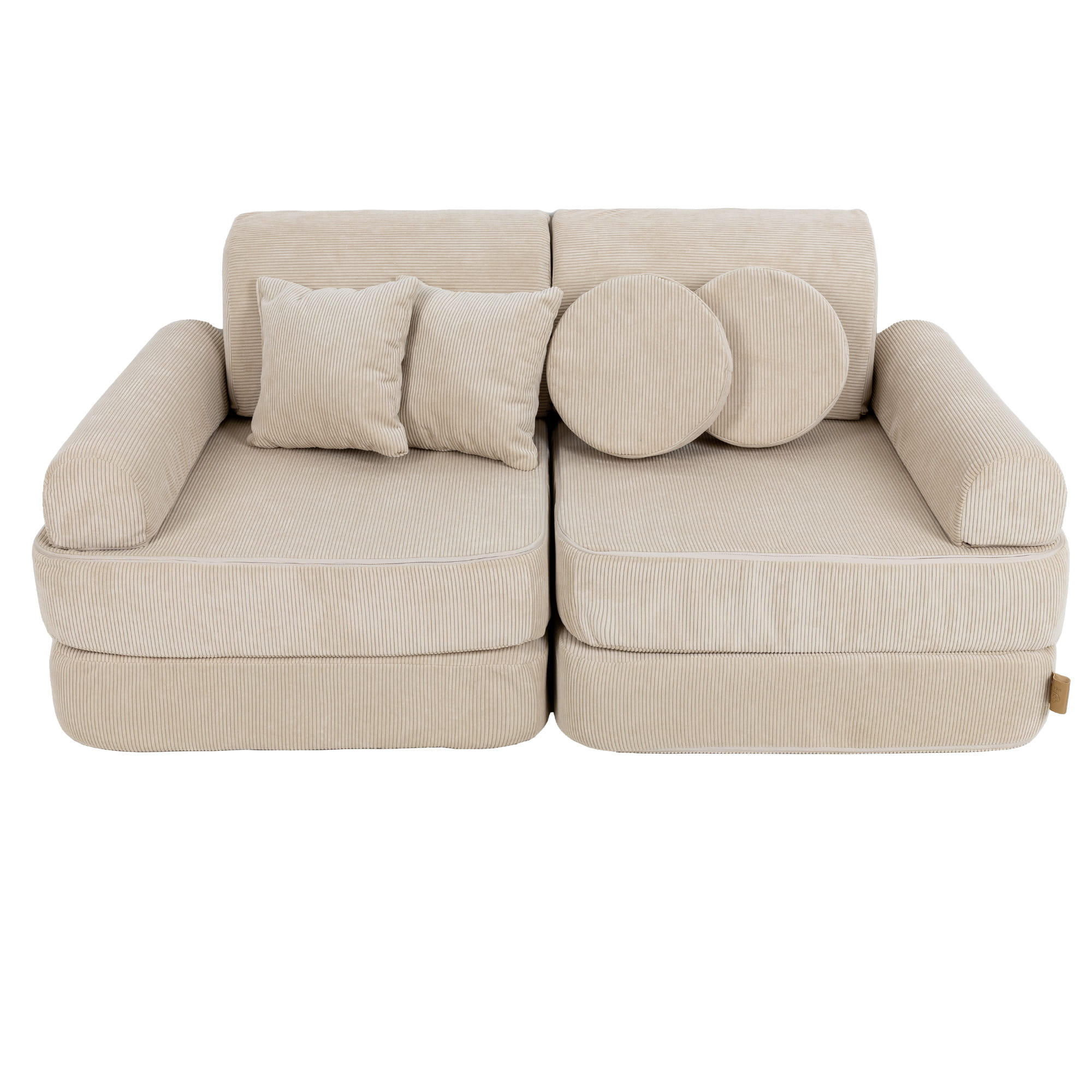 KINDERSOFA, Slimcord, Pocket Plus, Ecru - Ecru, Textil (120/25/60cm) - MeowBaby