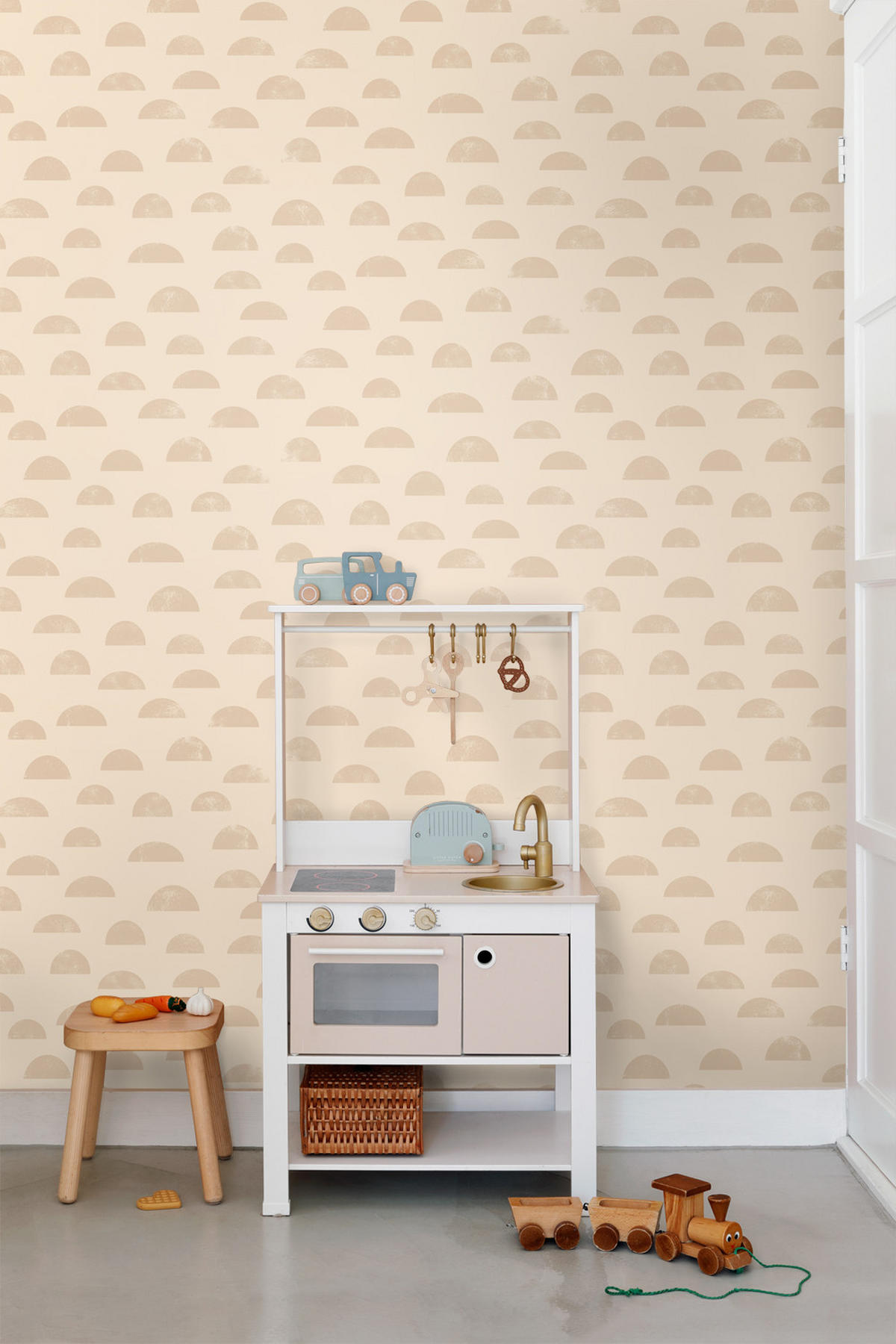 TAPETE grafisches Motiv 53 cm x 10.05 m - Beige, Papier (53/0.1cm) - ESTAhome