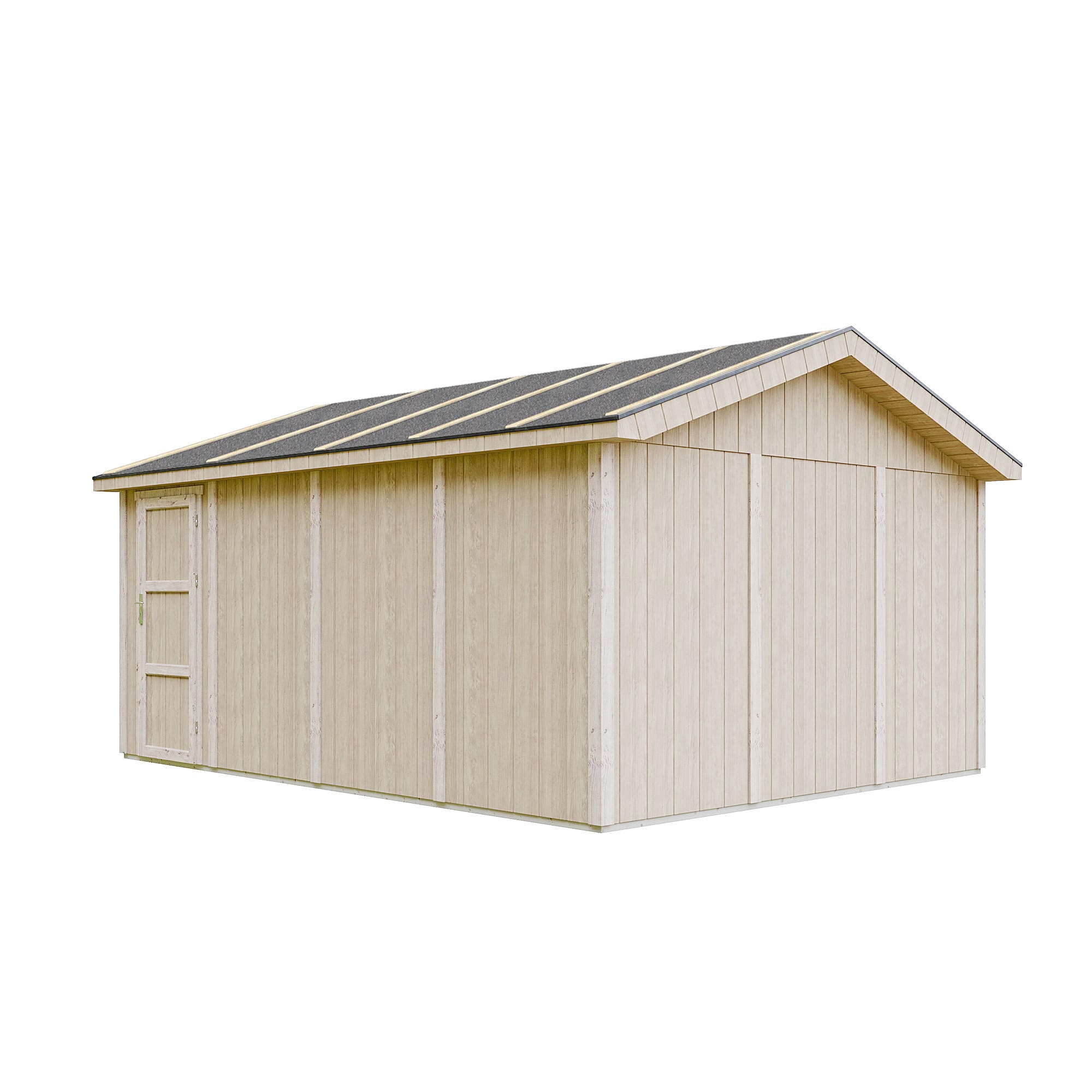 Garage Premium Qualität 17 m²- L378xB530 cm - Konstruktion aus LP Smartside-Panels - Gartenhaus Timbela M991B - Beige, Holzwerkstoff (354/269/486cm) - Timbela