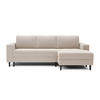 ECKSOFA Nalika Cremeweiß Velours - Creme/Schwarz, Holz/Textil (230/143cm) - Selsey
