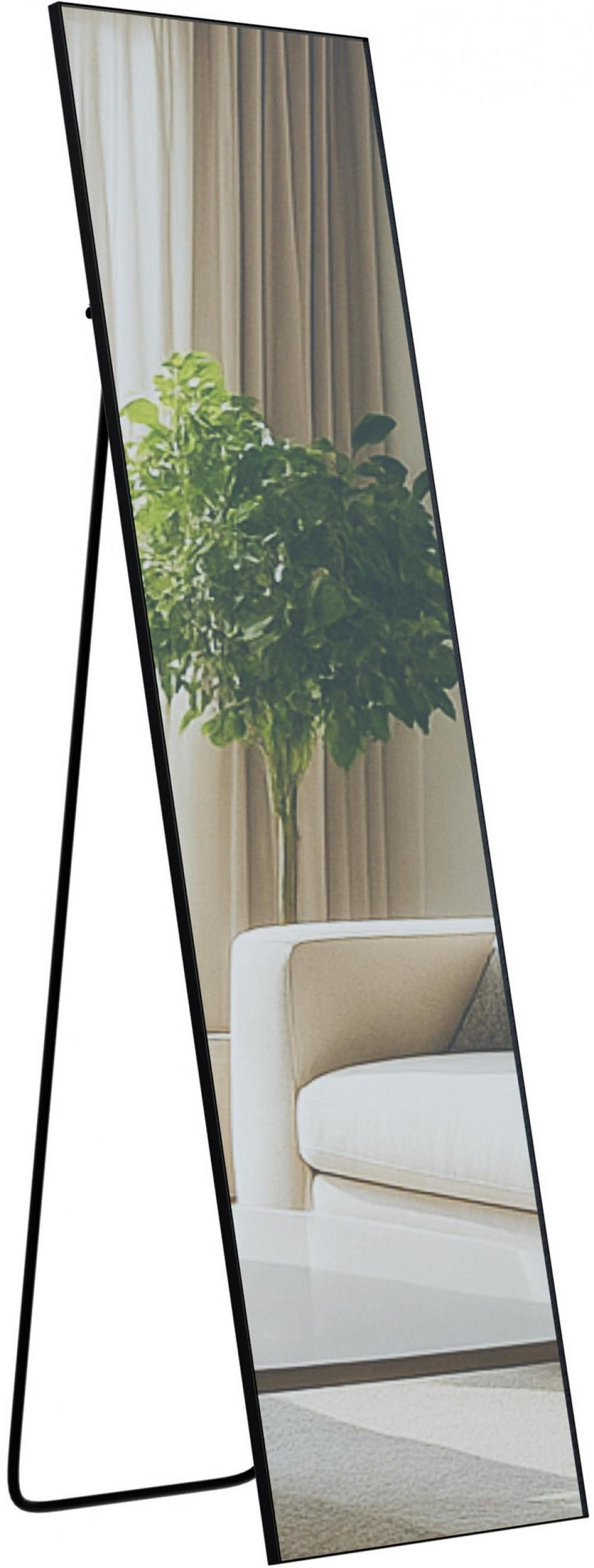 STANDSPIEGEL eckig 40/3/140 cm Glas Schwarz-Matt - Schwarz, Glas (40/140/3cm) - CLP