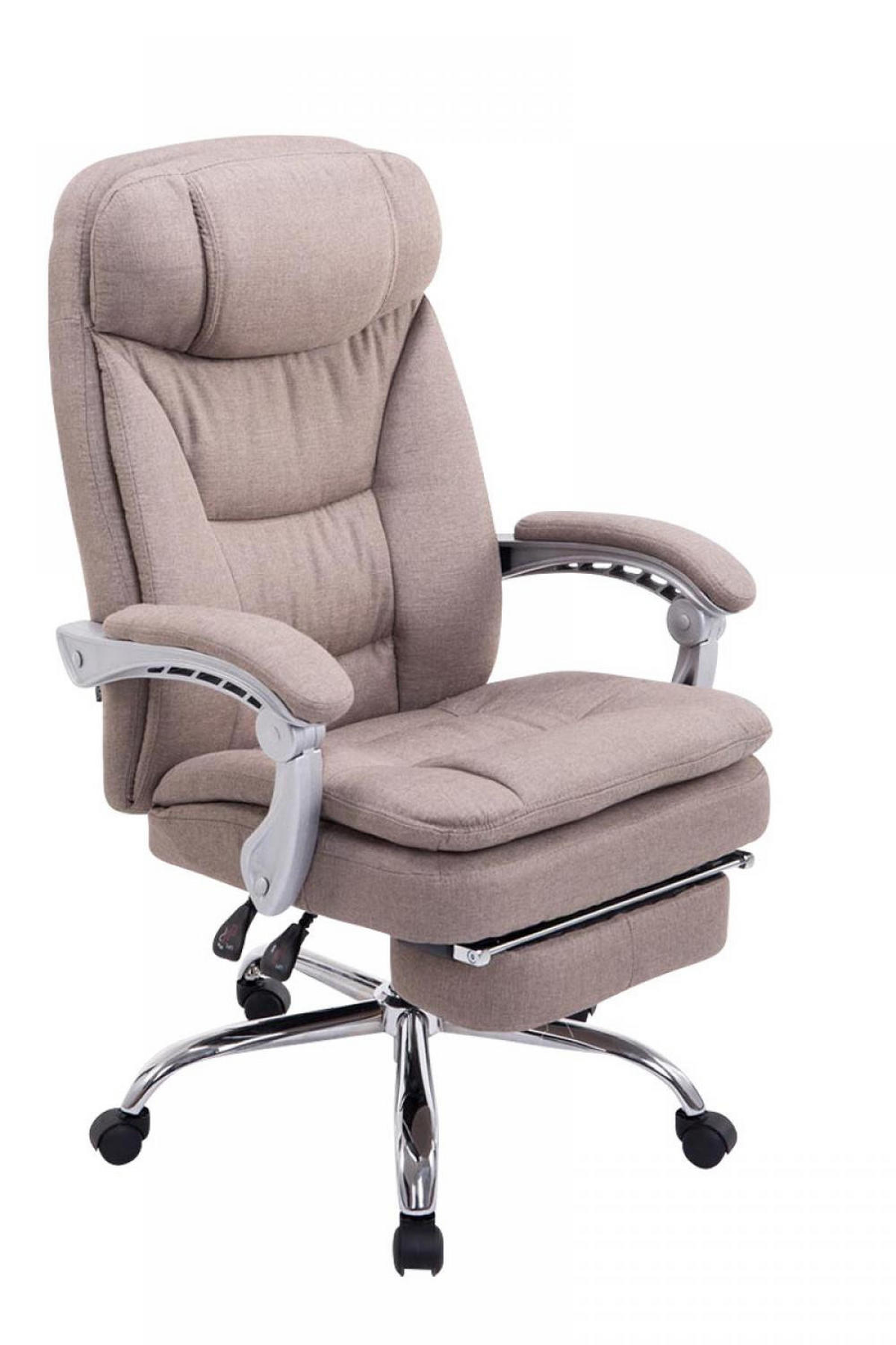 CHEFSESSEL Stoff taupe - Taupe/Chromfarben, Textil/Metall (67/112/67cm) - CLP