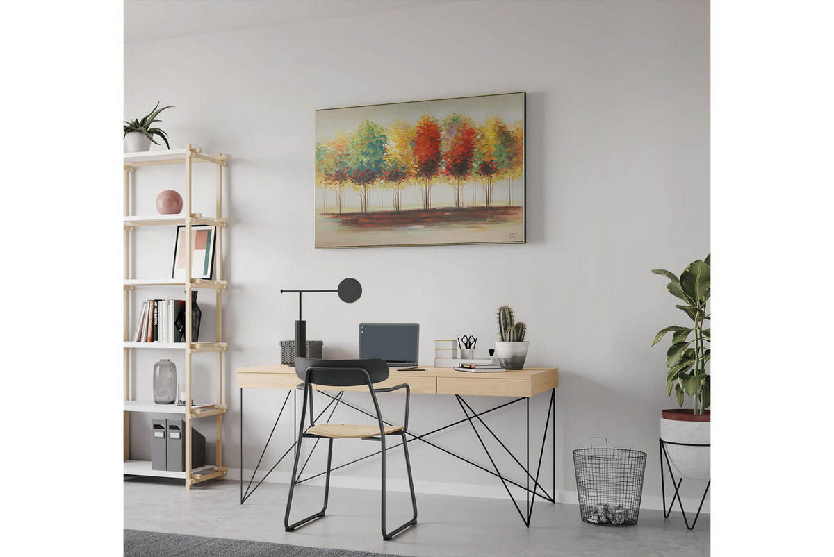 ÖLGEMÄLDE 120/80 cm - Gelb/Braun, Holz/Textil (1.9/80cm) - KUNSTLOFT