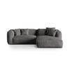 ECKSOFA modular rechts Martina aus Samt grau 2 Sitzplätze - Grau, Textil (176/283cm) - Micadoni