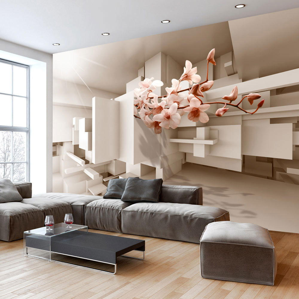 VLIESTAPETE Rosa 250/175 cm - Pink/Beige, Textil (250/1cm) - KUNSTLOFT