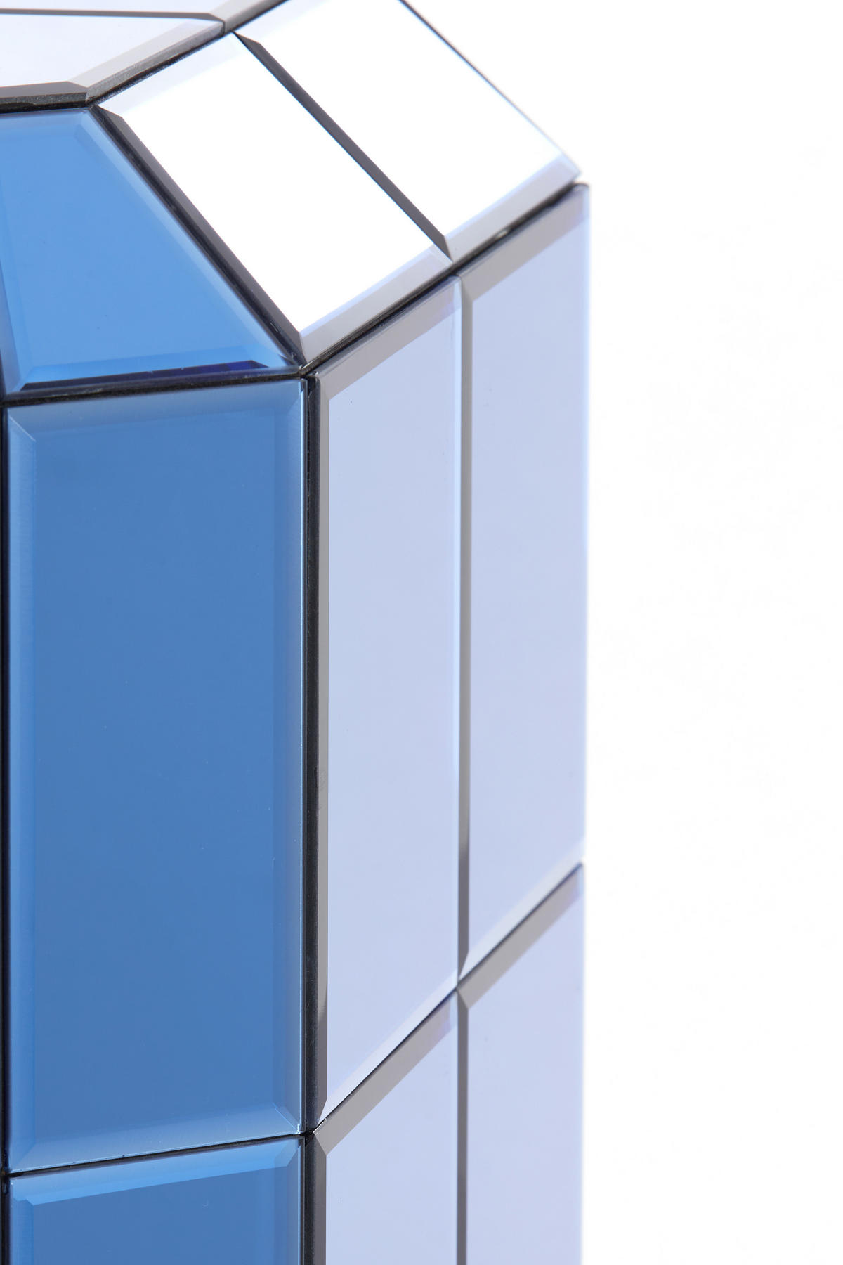 BLUMENSÄULE Luciano Blau 40/40/40 cm - Blau, Glas (40/40/40cm) - Light & Living