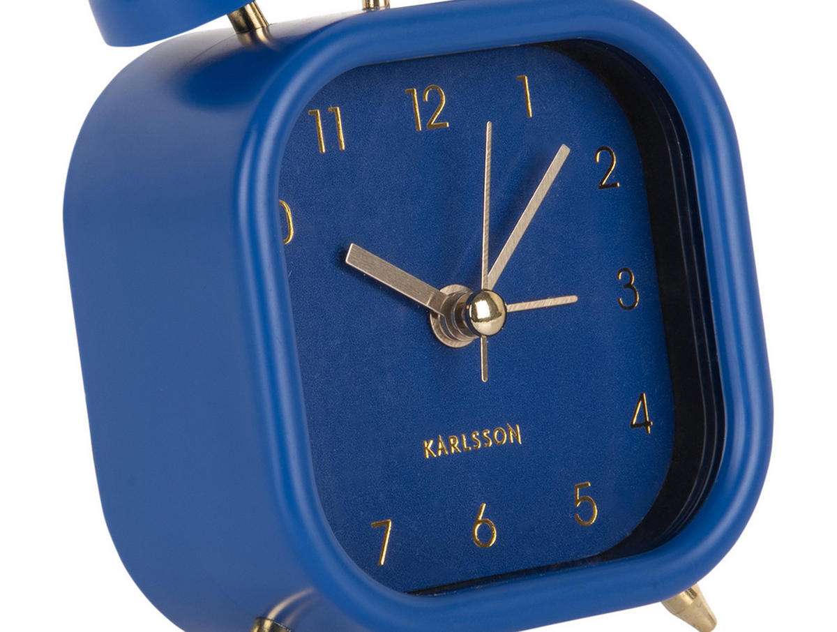 WECKER Metallic Glam 7.5/7.5/11.4 cm - Blau, Kunststoff (7.5/11.4/7.5cm) - Karlsson