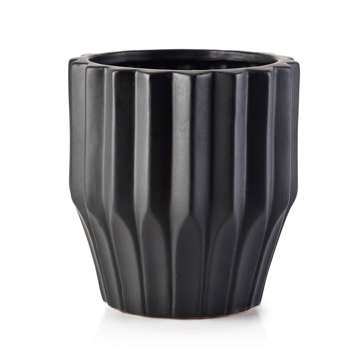 BLUMENTOPF Yvonne Schwarz 15/15/16.5 cm Keramik - Schwarz, Keramik (16.5cm) - Mondex