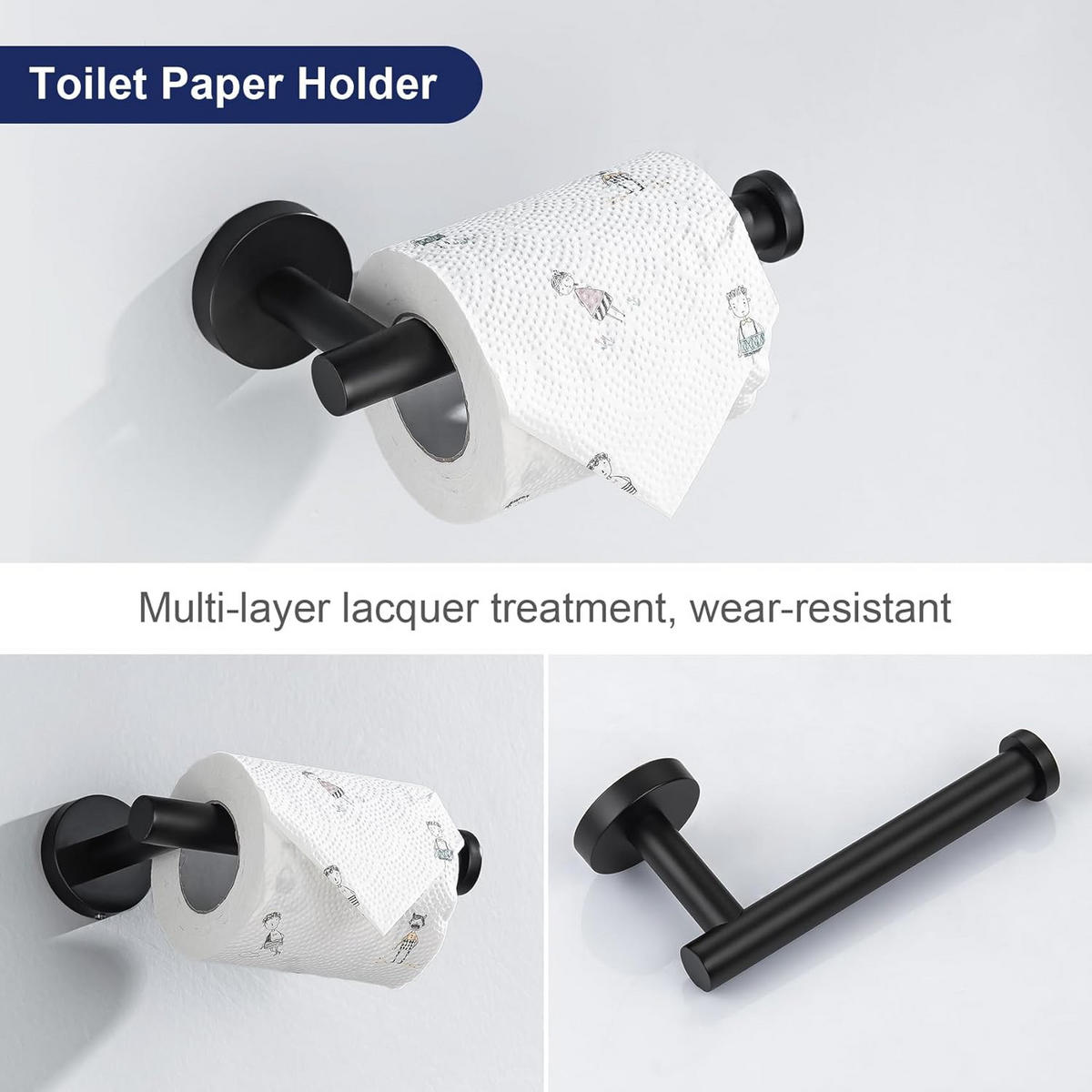BADEZIMMER-REGAL-SET, schwarz, 34/17/6 cm - Schwarz, Metall (17/6/34cm)