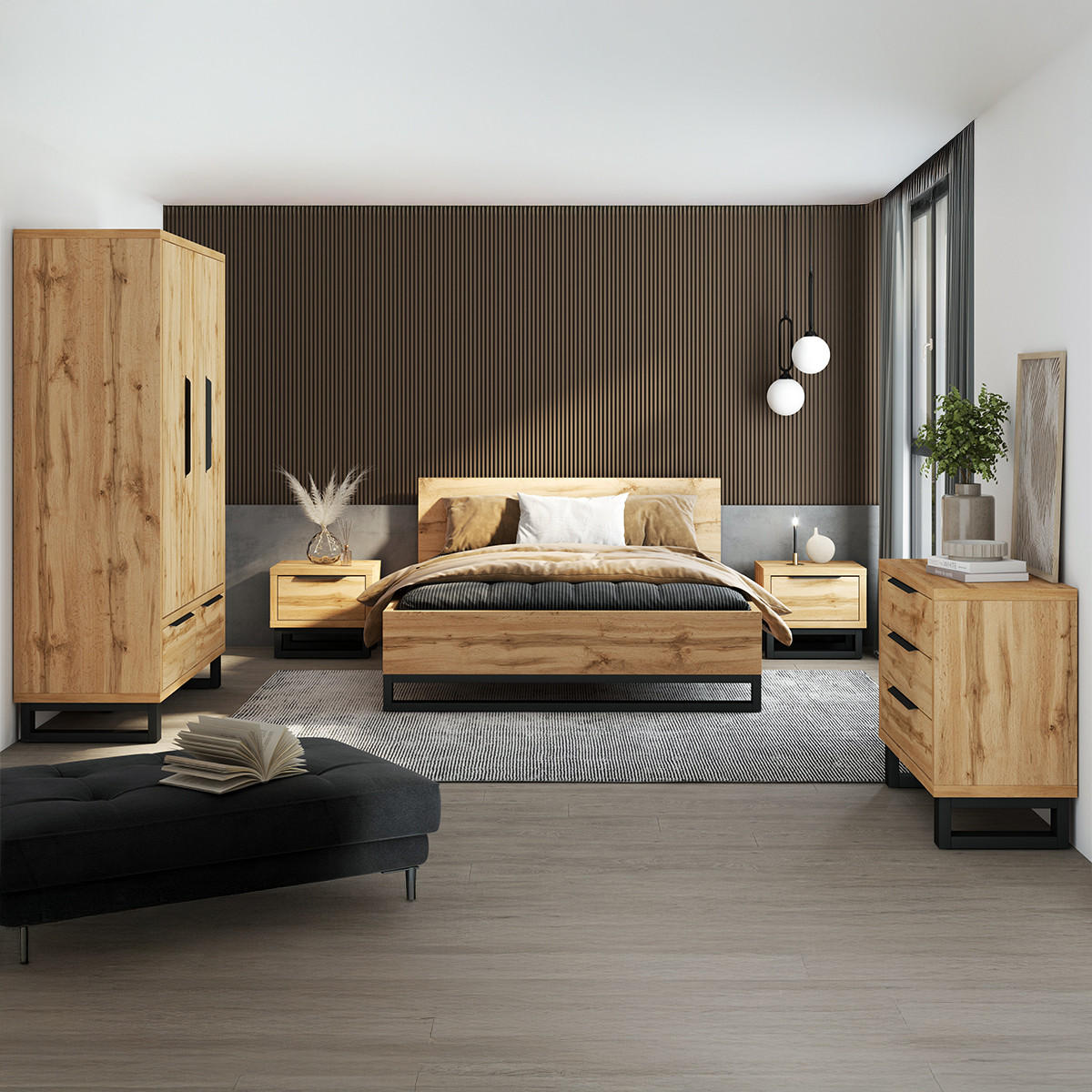 POSTEL 180/200 Eden Dřevo - hnědá, kompozitní dřevo (180/200cm) - Petits-meubles