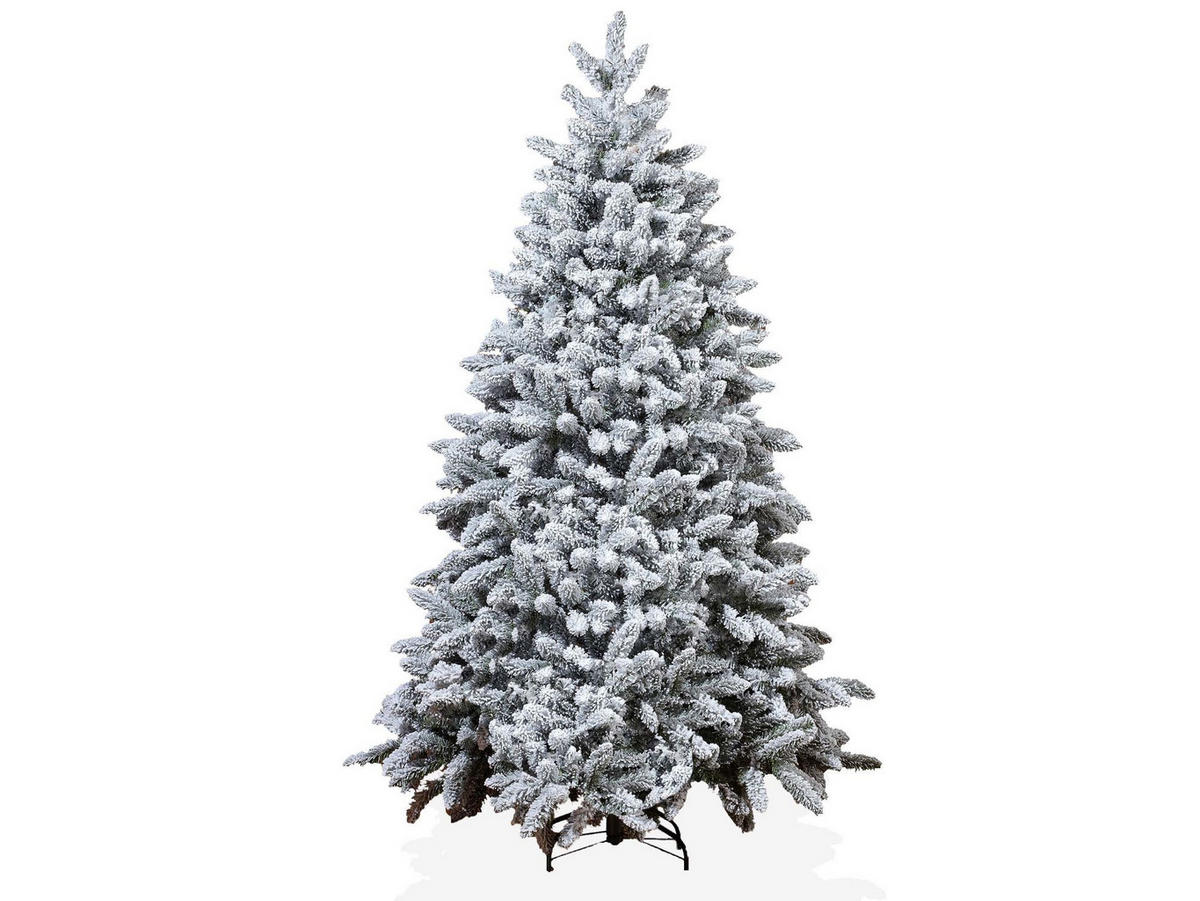 LAALU WEIHNACHTSBAUM geschmückt künstlich mit 120 Ornamenten SOFT TONES 240 cm Baum mit Ständer und Weihnachtsschmuck - Silberfarben/Weiß, Kunststoff (240cm) - LAALU