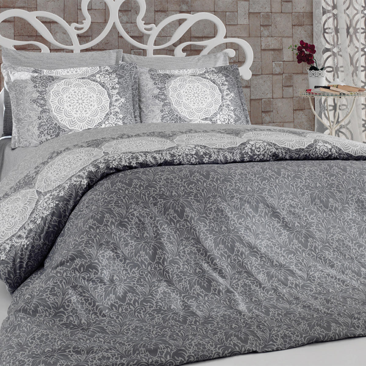 BETTWÄSCHE 4-teilig 200/220 cm ZUMRUT - Grau, Textil (200/220cm) - ROLFNERS