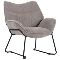 SESSEL Aliano hellgrau - Hellgrau/Schwarz, Textil/Metall (73/76/67cm) - Mr. Deko