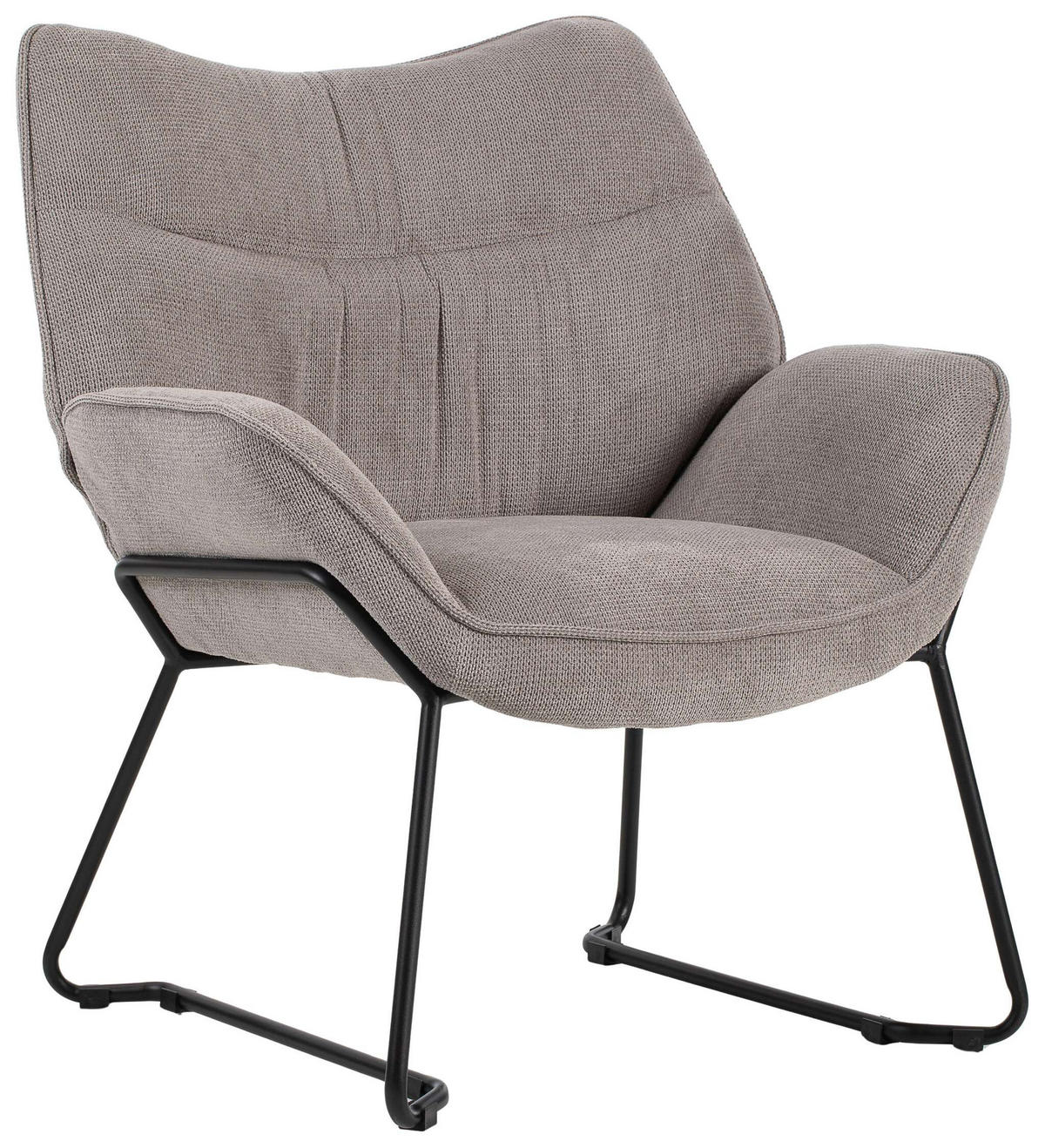 SESSEL Aliano hellgrau - Hellgrau/Schwarz, Textil/Metall (73/76/67cm) - Mr. Deko