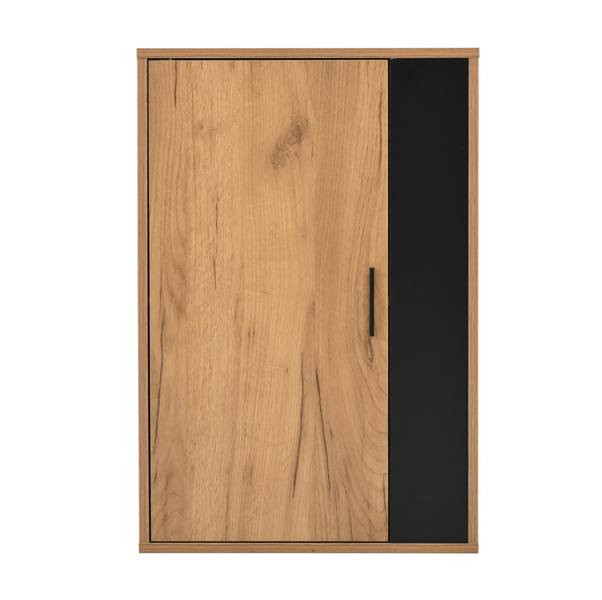 TV-SCHRANK-SET 3-teilig in Eiche/Schwarz 140/35/39 cm (mit Wandschrank und Regal) - Eichefarben, Holzwerkstoff (140/116/35cm) - Redom