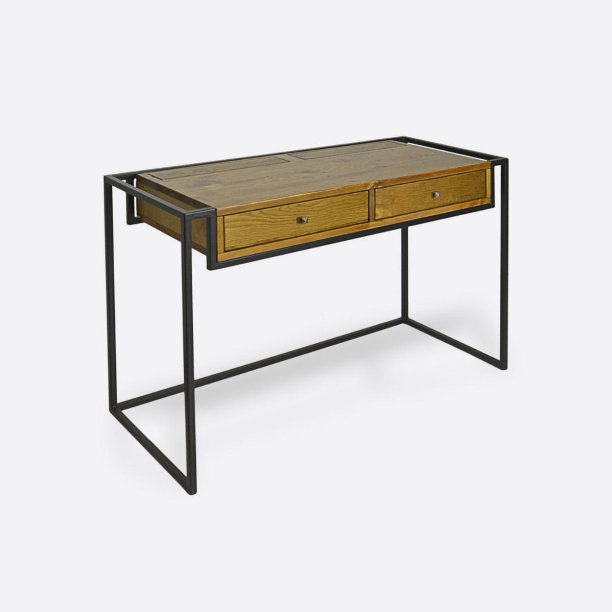 SCHREIBTISCH aus Massivholz mit Schubladen für das Büro - Eichefarben, Holz (50/120/78cm) - Rawood Furniture