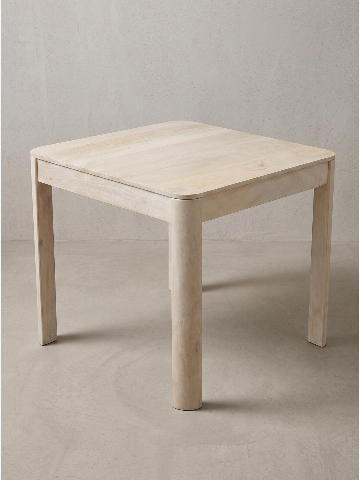 ESSTISCH CHARENTE, Mango Massivholz, handgefertigt, Weiß-Mango, 80 x 80 x 76 cm - Beige/Weiß, Holz (80/80/76cm) - KADIMA DESIGN