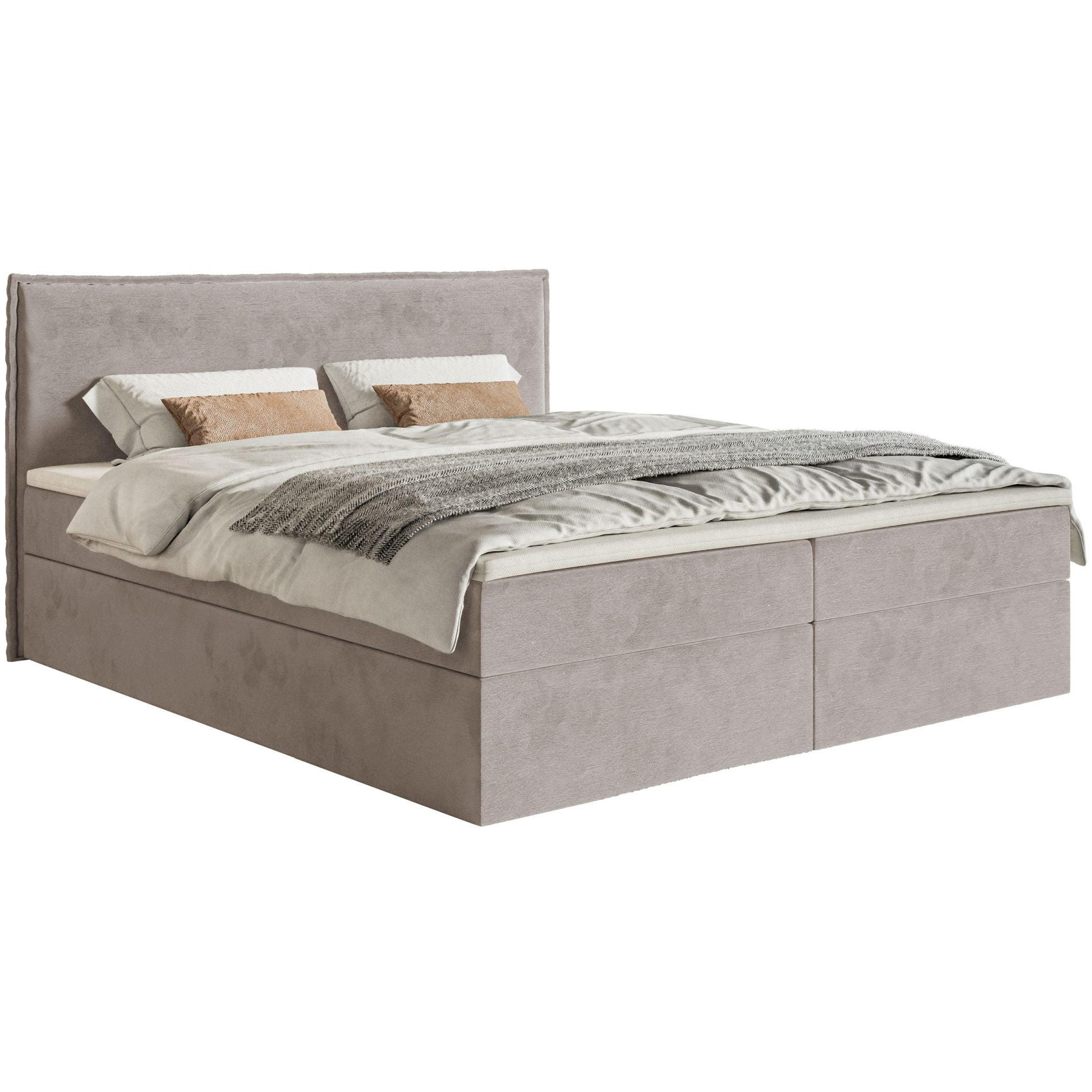 BOXBETT Softie Taupe Velours wasserabweisend 180x200 cm - Graubraun, Textil (180/200cm) - Selsey