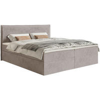 BOXBETT Softie Taupe Velours wasserabweisend 160x200 cm - Graubraun, Textil (160/200cm) - Selsey