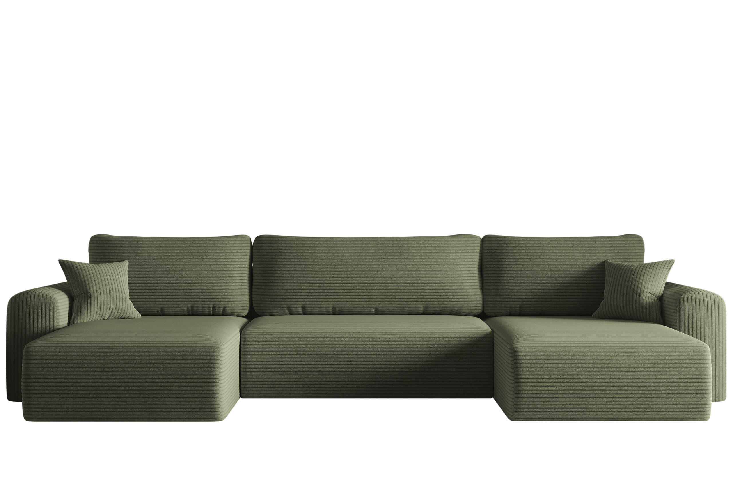 ECKSOFA Mit Schlaffunktion Und Bettkasten U-form CAPRI Poso Hellgrün - Hellgrün, Holz/Textil (145/362cm) - Kaiser Möbel
