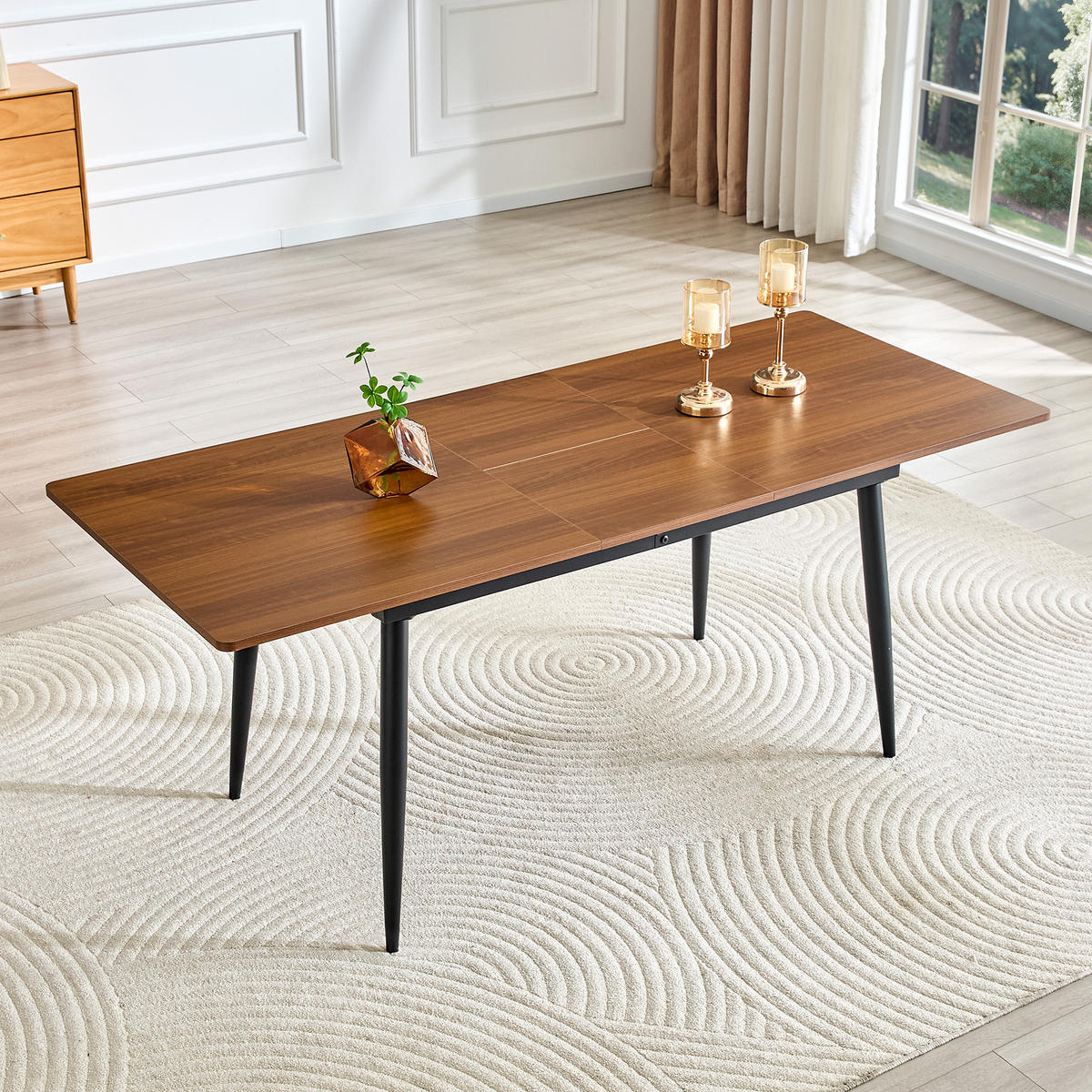 ESSTISCH ausziehbar 190,5/150 cm DE-40077 Walnuss - Walnussfarben, Holzwerkstoff (80/190.5/76.2cm) - ComfortXL