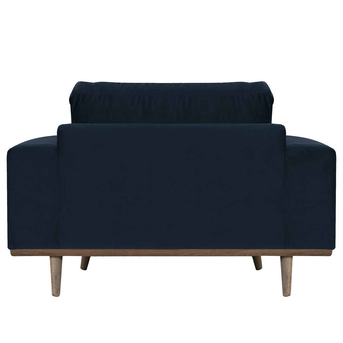 SESSEL - Eichefarben/Dunkelblau, Eichenholz/Textil (122/81/88cm) - home24