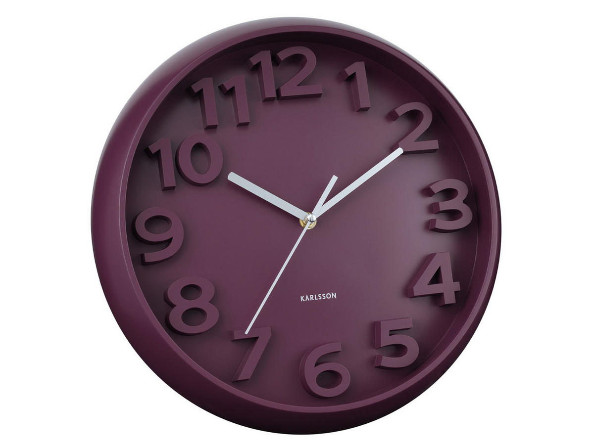 WANDUHR Elevated Ø33,5 cm - Lila, Kunststoff (33/5/33cm) - Karlsson