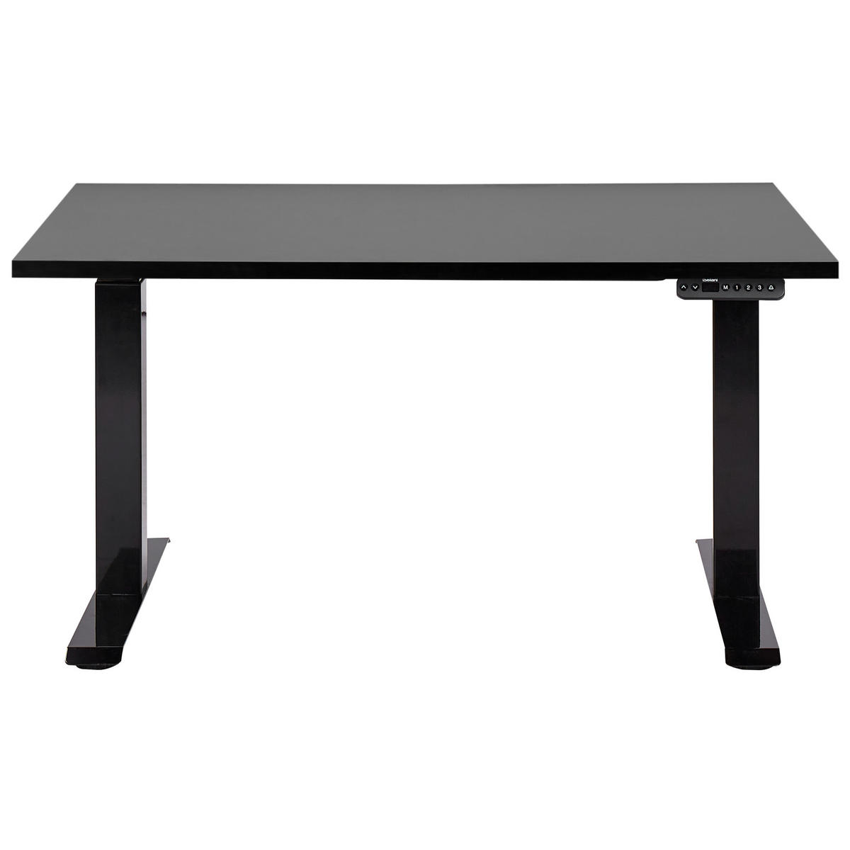 SCHREIBTISCH schwarz 120/72 cm elektrisch höhenverstellbar Destin III - Schwarz, Holz (72/120/63cm) - Beliani