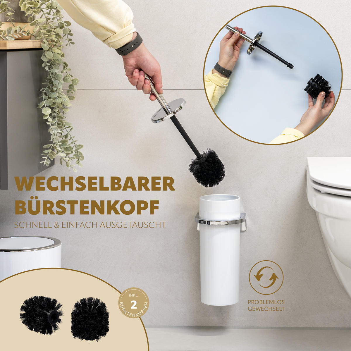 WC-GARNITUR SAVONA, weiß, Kunststoff - Weiß, Kunststoff (10/36.5/10cm) - bremermann