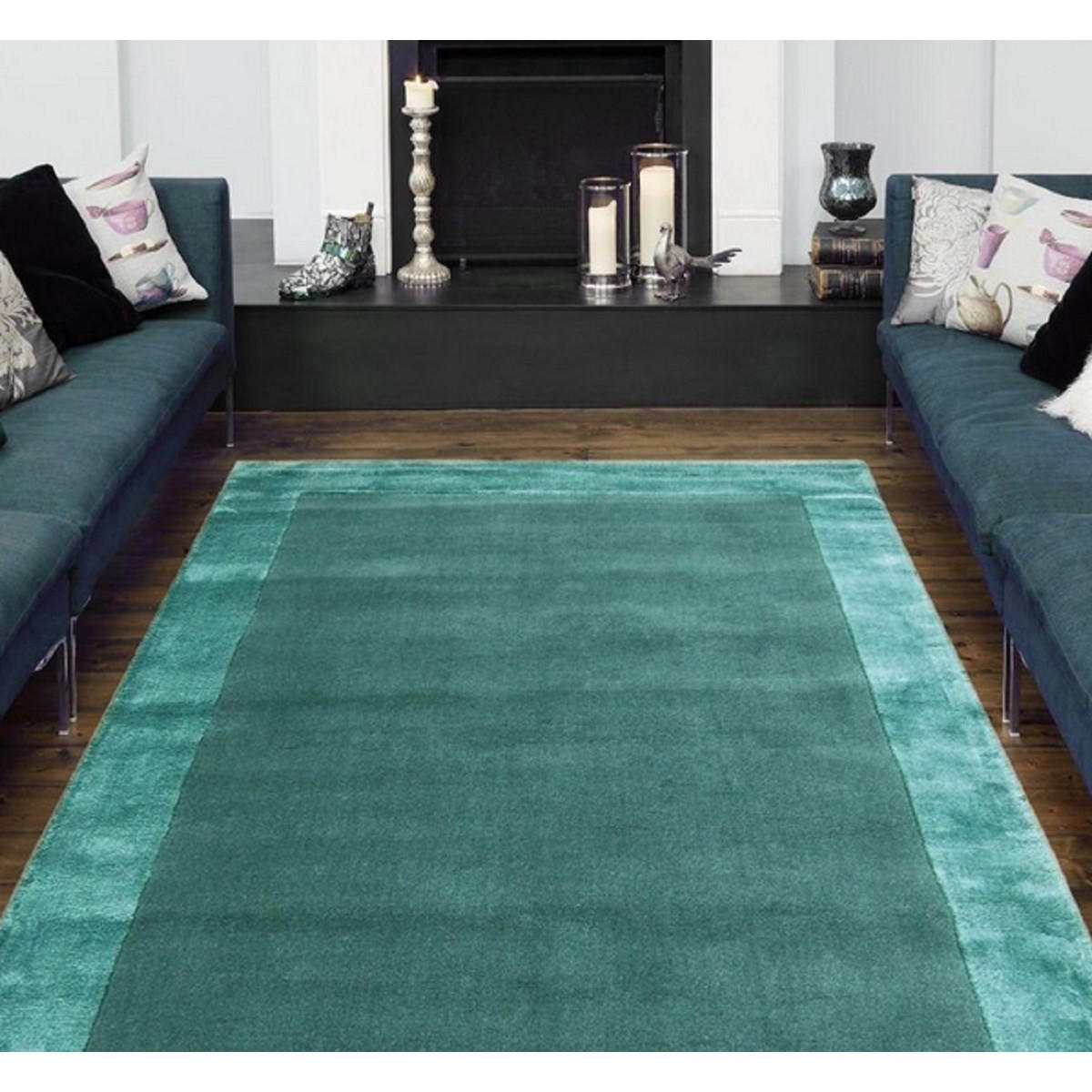 TEPPICH Handgetufteter aus reiner Wolle TOSCA Blau 160 x 230 cm - Blau, Naturmaterialien (160/230cm) - Novatrend