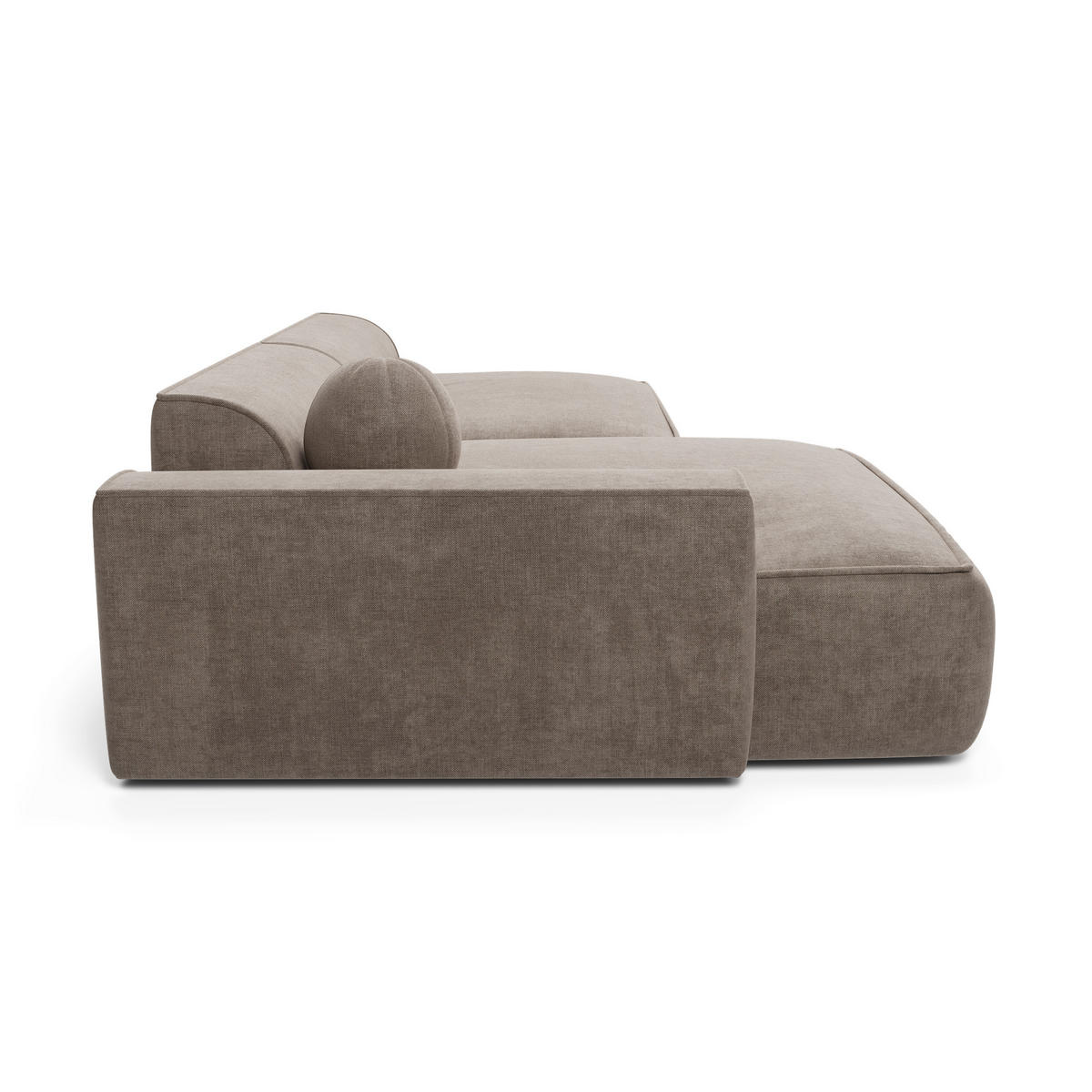 ECKSOFA LINKS Samt Taupe 260cm - Taupe, Textil (155/260cm) - Sia Home