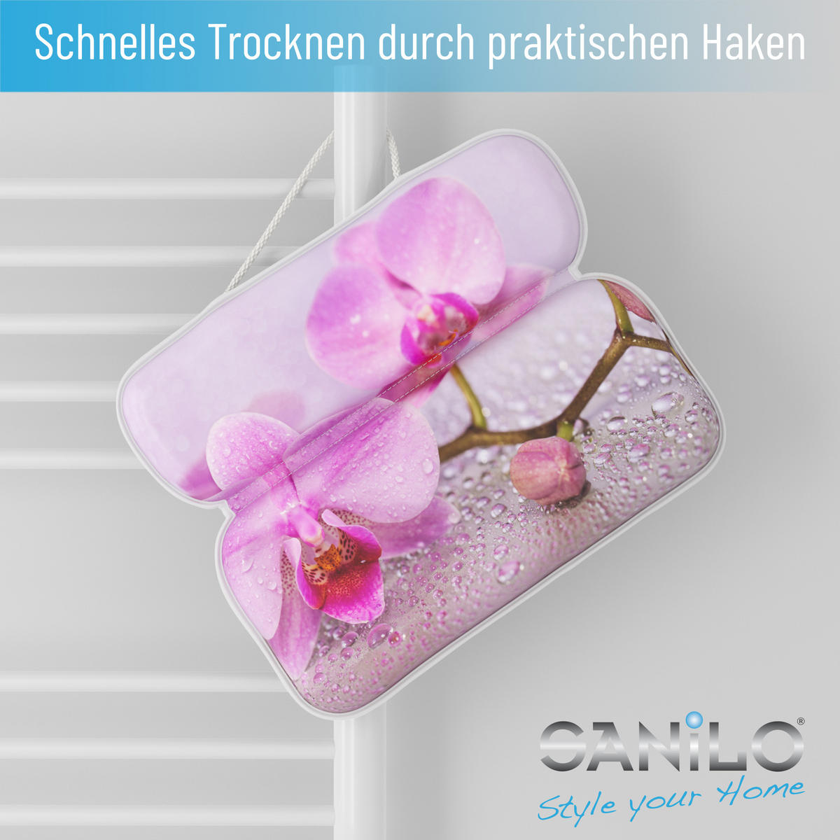 BADEWANNENKISSEN Blooming - Rosa, Kunststoff (39/5.5cm) - Sanilo