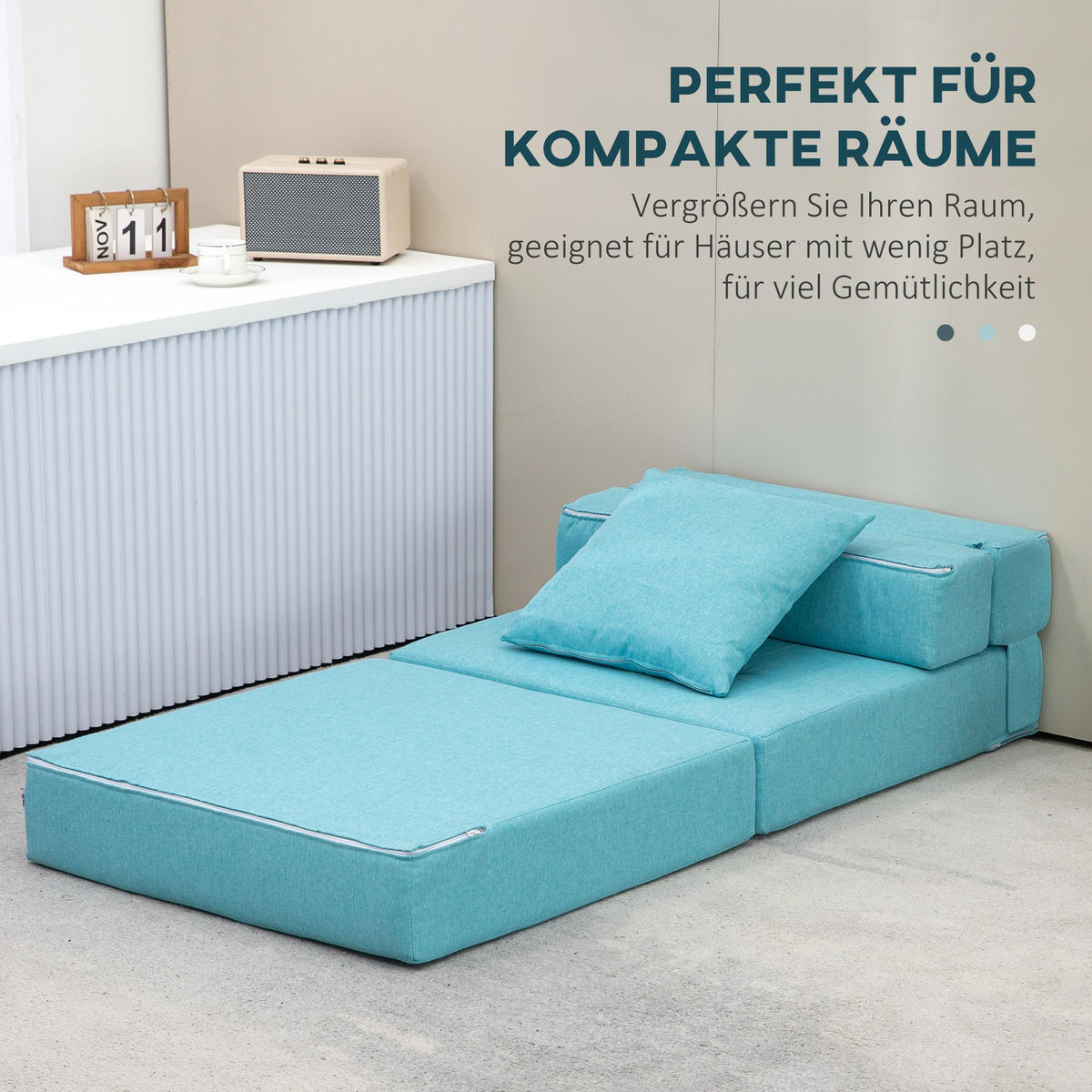 SCHLAFSESSEL, Polybaumwolle, Blau - Blau, Textil (70/61/70cm) - HOMCOM