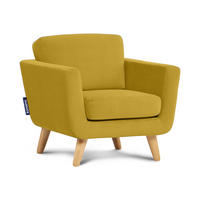 SESSEL TAGIO Massivholz-Beine, Gelb - Gelb/Braun, Buchenholz/Textil (86/80/88cm) - KONSIMO®