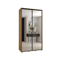 SCHWEBETÜRENSCHRANK 235,2/130/45 2-türig - Schwarz/Eiche Artisan, Holz/Metall (130/235/45cm) - Abiks Möbel