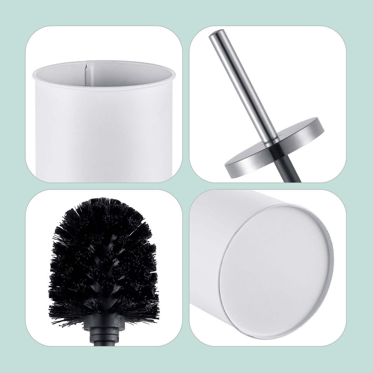 WC-BÜRSTE - Weiß, Kunststoff/Metall (9.5/38/9.5cm) - Relaxdays