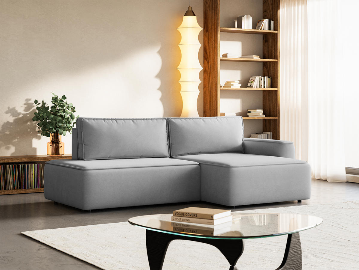 ECKSOFA Sarro mit Schlaffunktion, Silber - Silberfarben, Textil (260/165cm) - Fedve