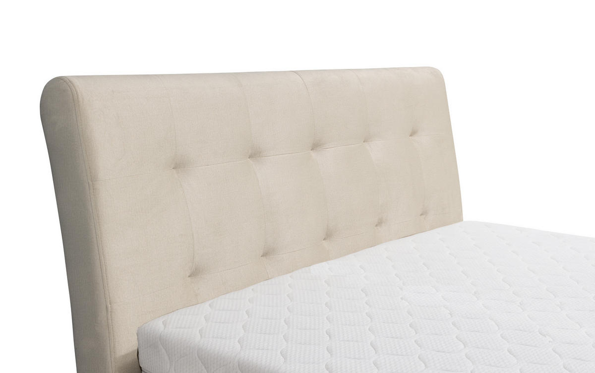 POLSTERBETT mit Bettkasten und Matratze SOLIS, Beige, 180x200 cm - Beige, Textil (180/200cm) - KS Home Concept