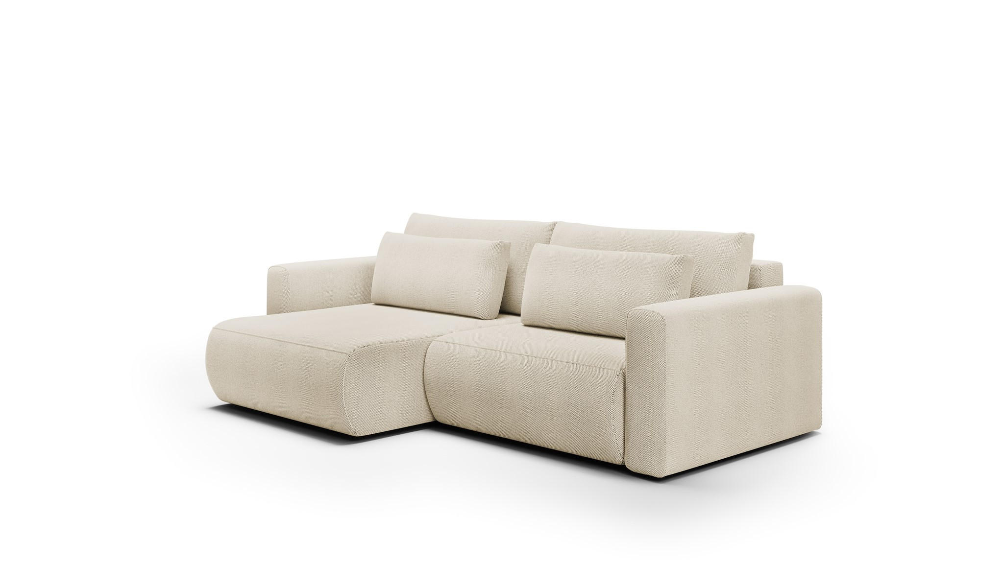 ECKSOFA Chaira Mit Schlaffunktion - Beige, Holzwerkstoff/Textil (240/149cm) - Fun Möbel