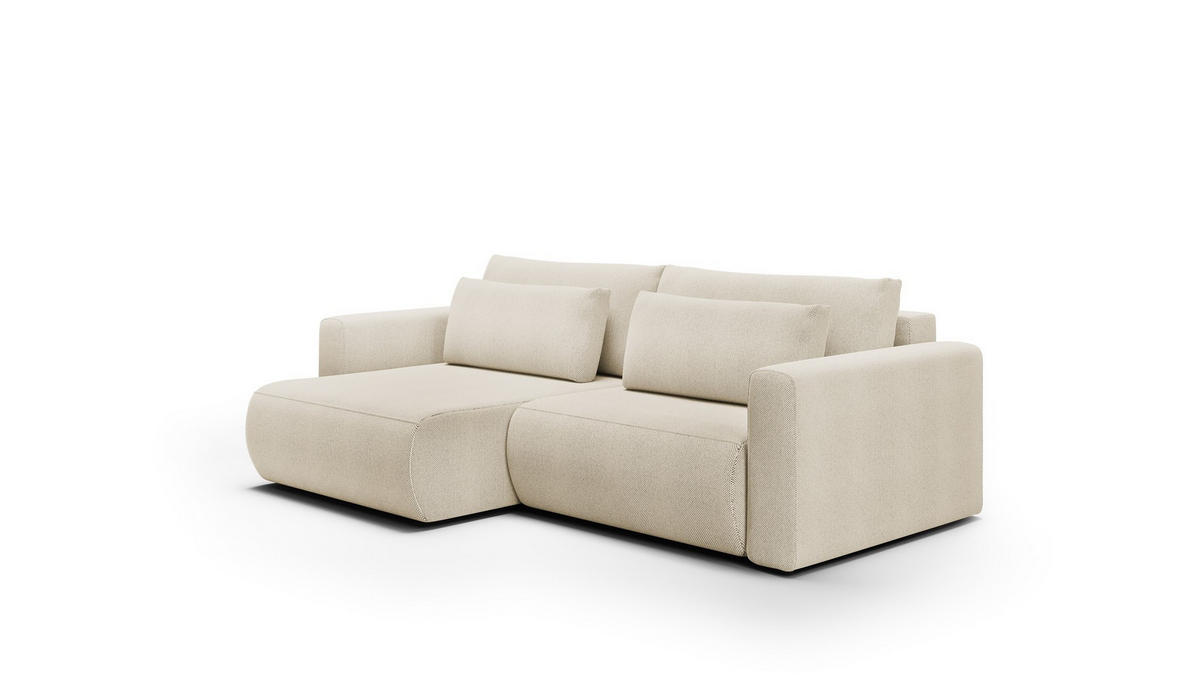 ECKSOFA Chaira Mit Schlaffunktion - Beige, Holzwerkstoff/Textil (240/149cm) - Fun Möbel