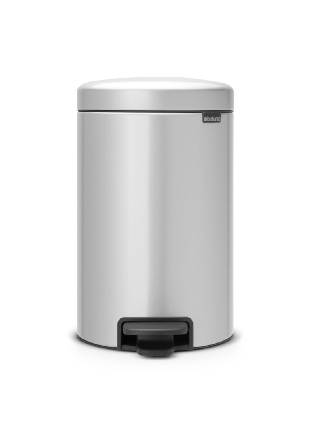 MÜLLEIMER klassisch Mit Soft Verschluss 12 Liter 41,1 x 25,1 x 33,8 cm Metall Metallik Grau - Grau, Metall (25.1/41.1/33.8cm) - PROREGAL