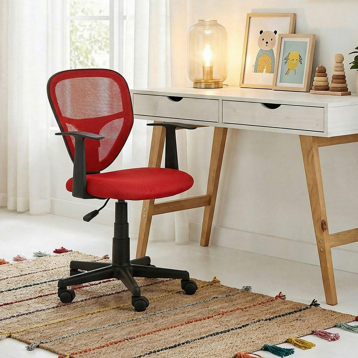 KINDERDREHSTUHL STUDIO - Rot, Textil (53/92/52cm) - IDIMEX